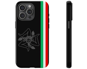 Custodia protettiva premium per cellulari Sicilian Pride Cover per telefono elegante e opaca con stemma Trinacria Cover opaca con simbolo siciliano