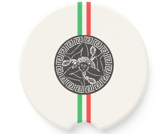 Sizilianische Trinacria Achterbahn: Sportlicher italienischer Getränkehalter