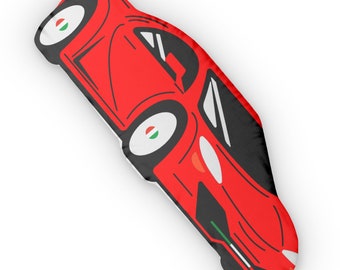 Oreillers personnalisés en forme de voiture de sport rouge italienne, cadeau de décoration d'intérieur pour les amateurs de voitures de course, anniversaire d'enfants, formule #1 du drapeau italien