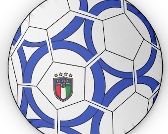 Pallone da calcio italiano Cuscini a forma personalizzata Decorazioni per la casa Regalo per gli appassionati di sport Cuscino per bambini Divertente regalo di compleanno Allenatore Coppa del mondo