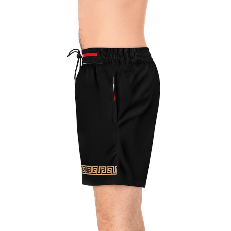 Italian Design Men's Swim Shorts: Mid-Length Beachwear with Italian Flag image 10