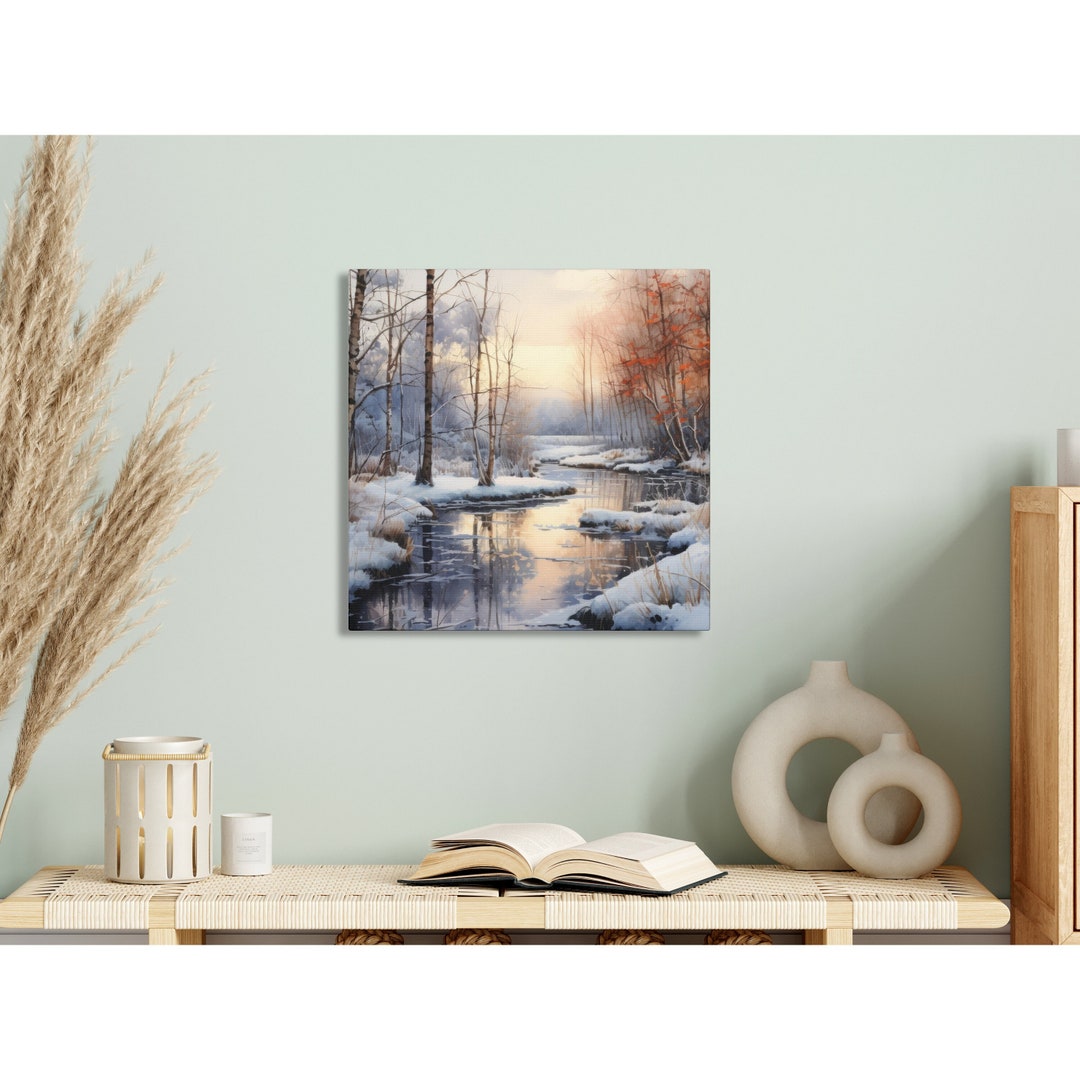 Winter Canvas Print Wall Art for Christmas Home Decor for Winter Scene