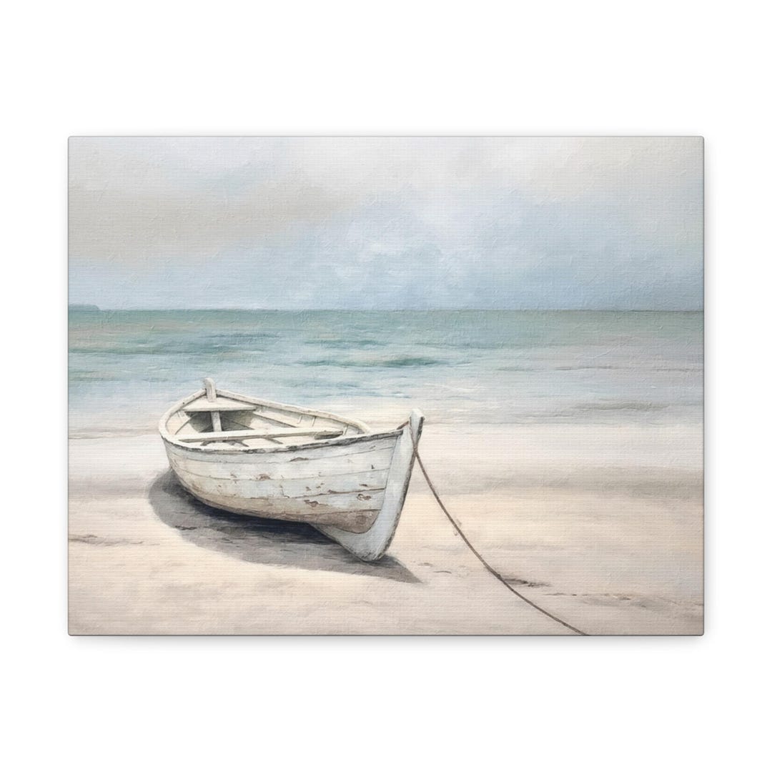Coastal Wall Art Beach House Decor Rustic Rowboat Canvas Print Nautical ...