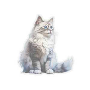 ragdoll cat kiss cut sticker cute adult ragdoll sticker fluffy cat decal ragdoll cat mom sticker cat dad gift cat lover present locker decal