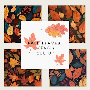 Fall Leaf Background | Fall Floral | Autumn Leaf Pattern for Crafts and Fabric | Digital Download