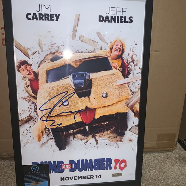 Jim Carey Dumb and Dumber 11x17 Movie Poster Framed HA COA