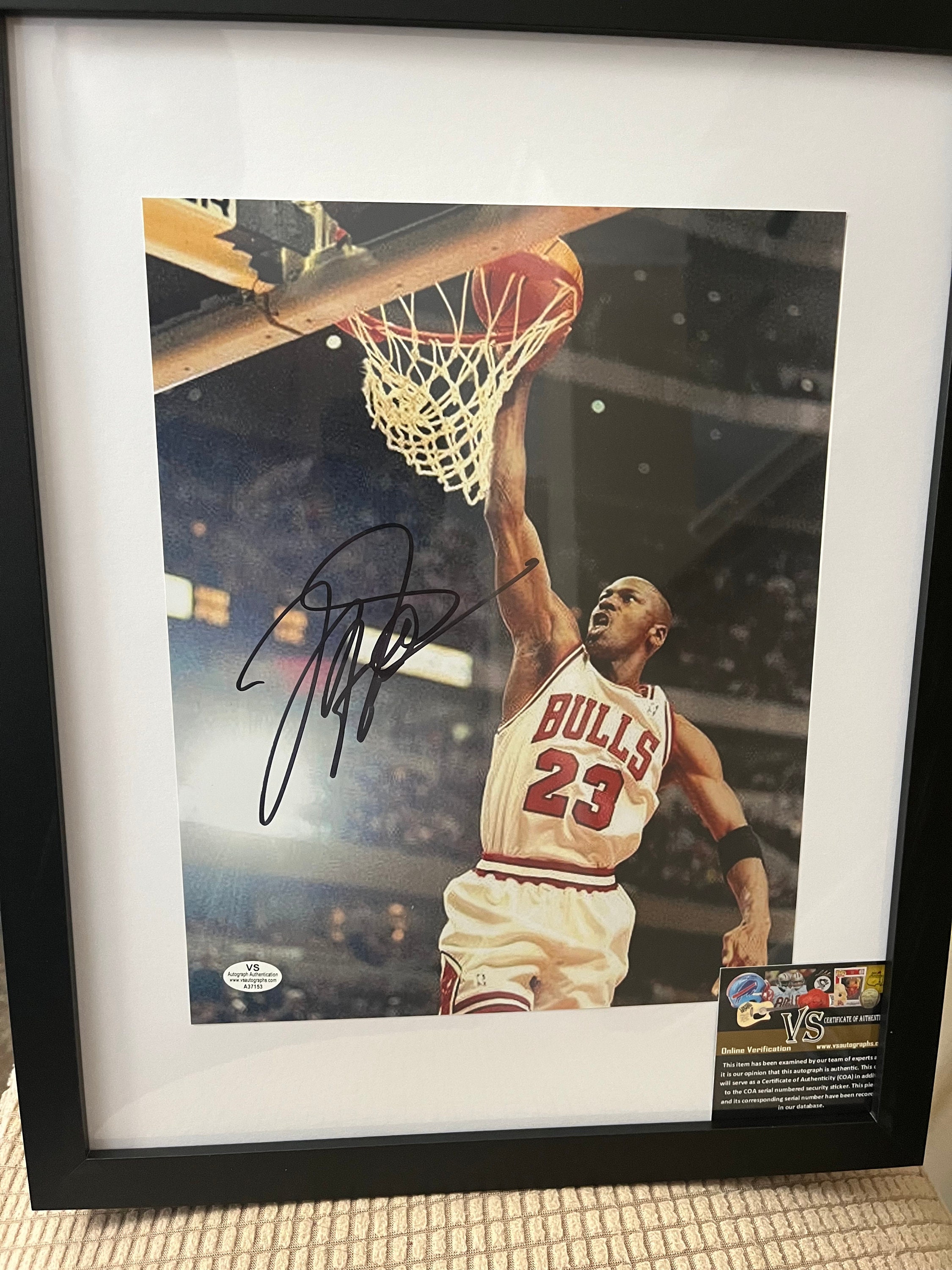 Michael Jordan Washington Wizards Autograph Signed Custom Framed 4 Picture  Suede Matted UDA Upper Deck Authenticated