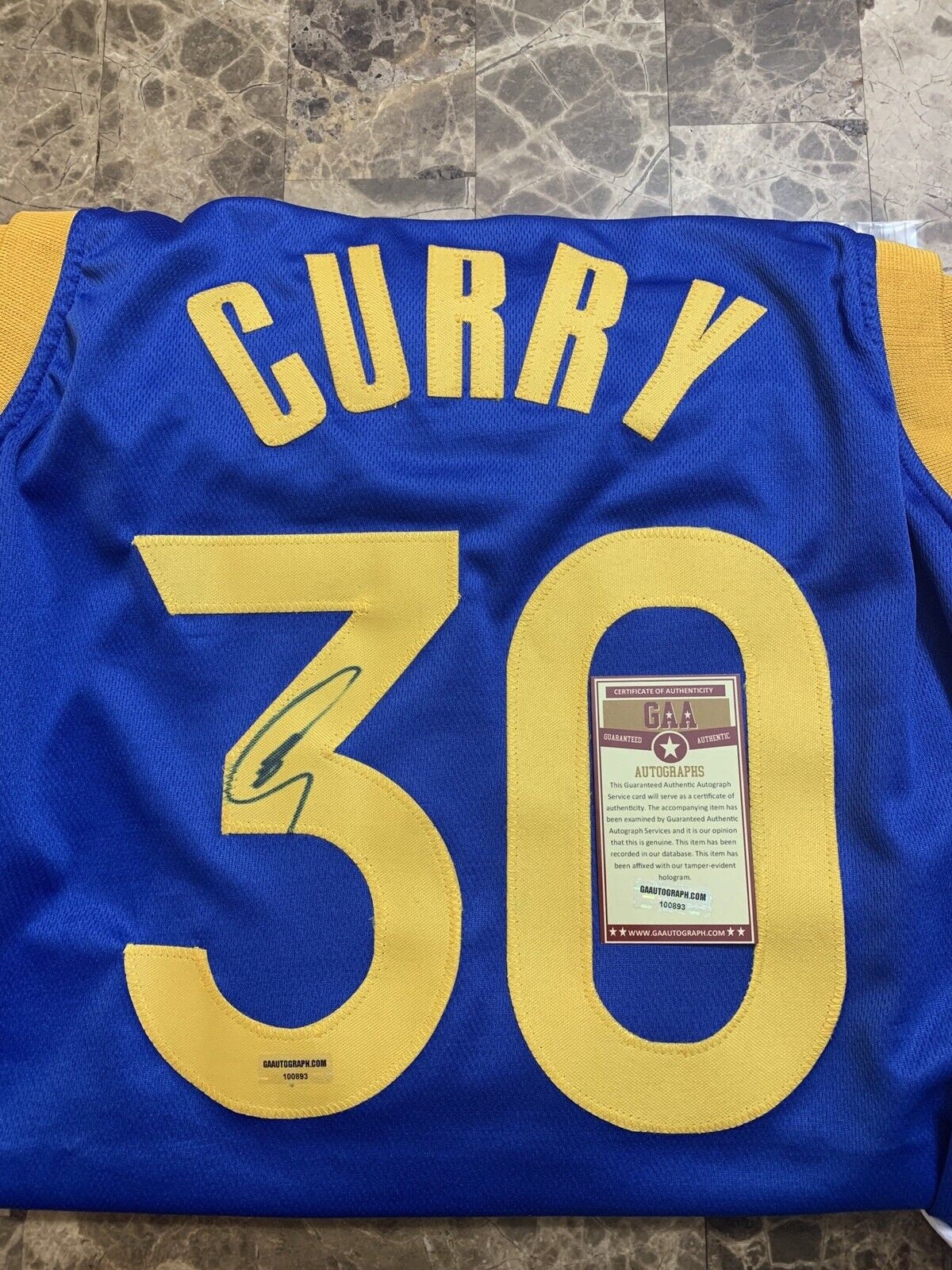 Steph Curry warriors Blue Skyline Signed Autographed Framed 