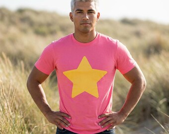 T-shirt personnalisé pour homme avec étoile jaune audacieuse cosplay