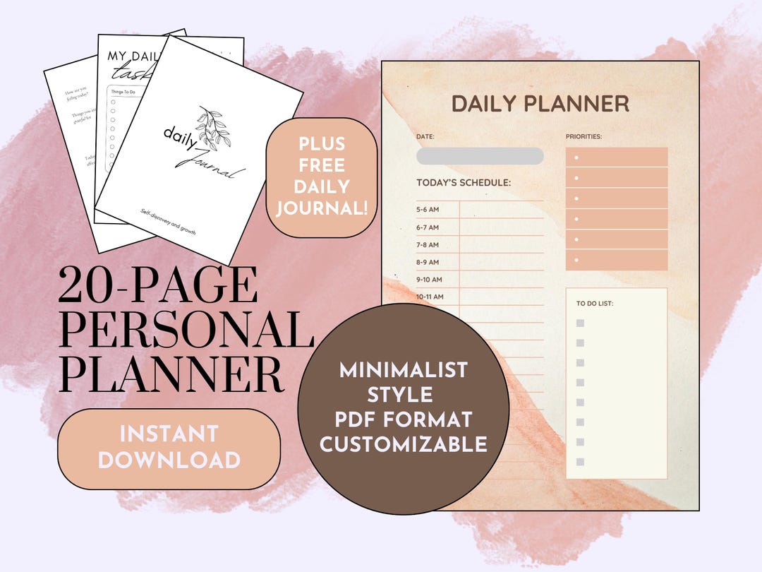 Personal Planner | Easy to Use | Everyday Workbook | Yearly Goal ...