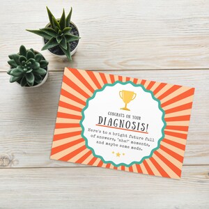 Carte de voeux | Félicitations pour votre diagnostic | Soutien et encouragement pour la santé mentale et les maladies chroniques