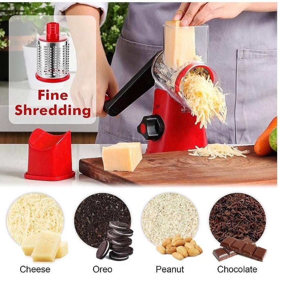 Ourokhome Manual Rotary Cheese Grater, Kitchen Speed round Tumbling Box  Shredder