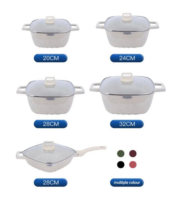 Aluminum Cooking Pot Set Germany Designed Non Stick Granite Coating 21PCS  Dessini Die-castig Cookware Sets Non-stick White/green Available 