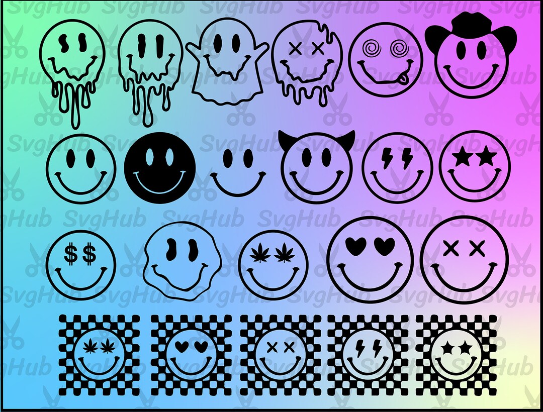 Smiley Face SVG High Quality Svg Png Eps Dxf Pdf Files Etsy