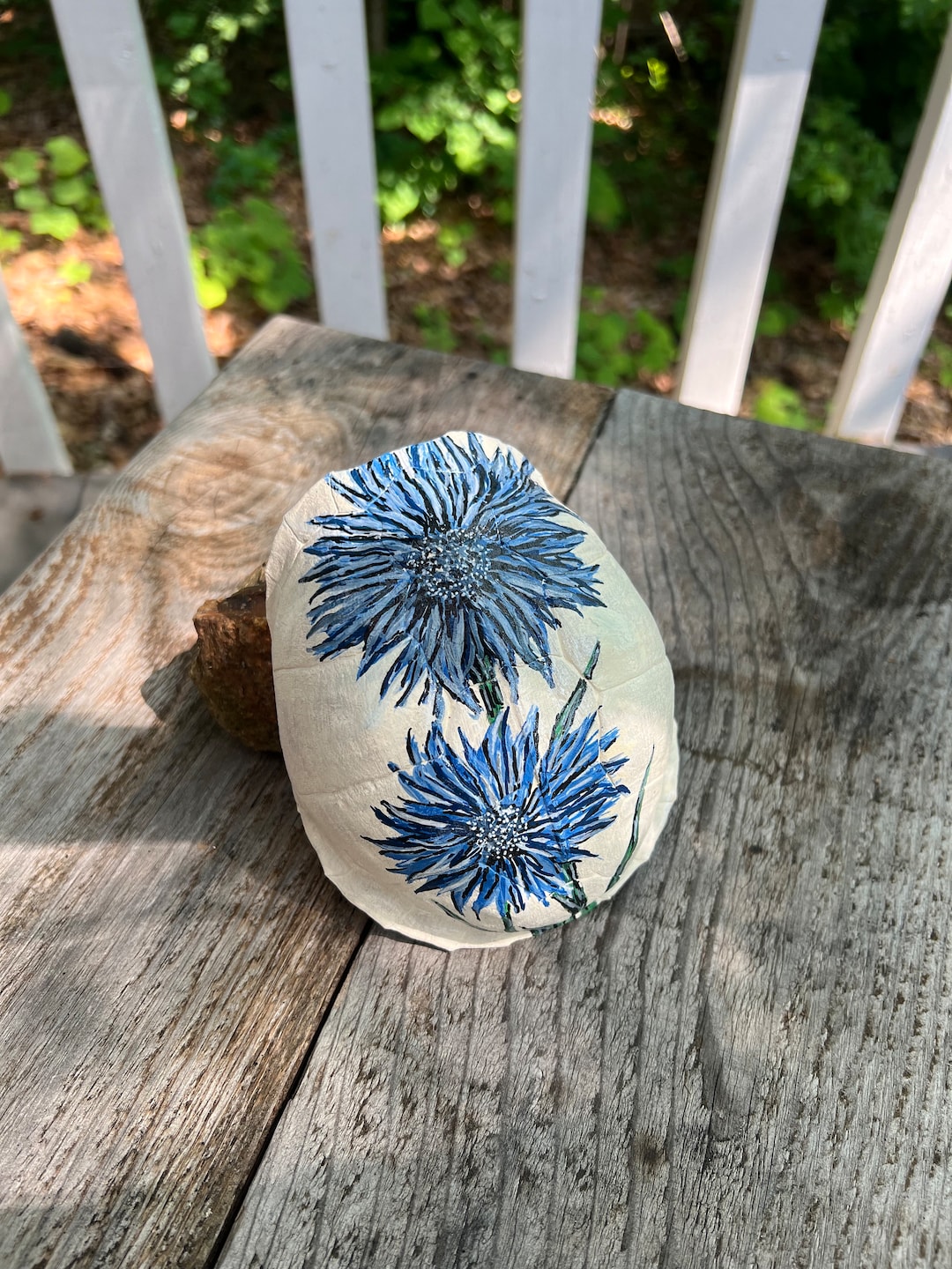 Hand Painted Blue Floral Turtle Shell - Etsy