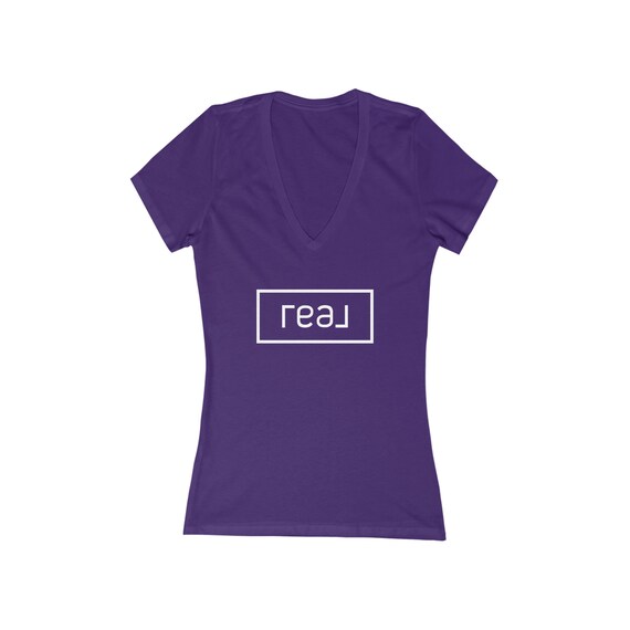 Women's Real Logo Short Sleeve Deep V-Neck Tee