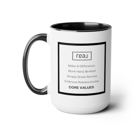 Core Value Mugs - New Real Logo Two-Tone Coffee Mugs, 15oz