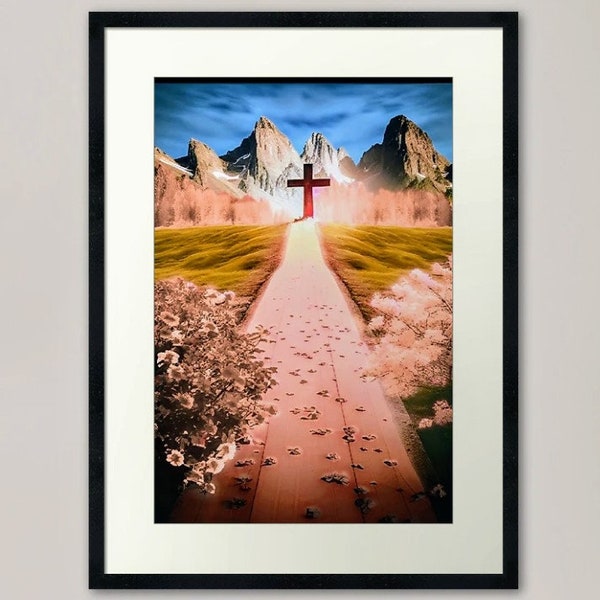 Beautiful Cross Digital Image,  Christian Artwork Printable, Christian Download,  Jesus Saviour,  Easter Artwork, Png Downloadables