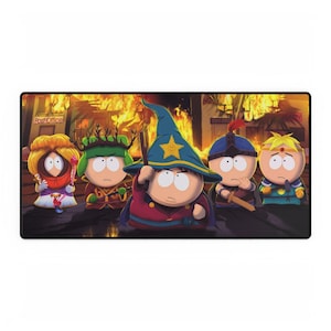 South Park Stick of Truth Desk Mat - Gaming Desk Pad, Cartoon Office Accessories, Video Game Mouse Pad, Keyboard Mat, '31.5 x 15.5' Inches