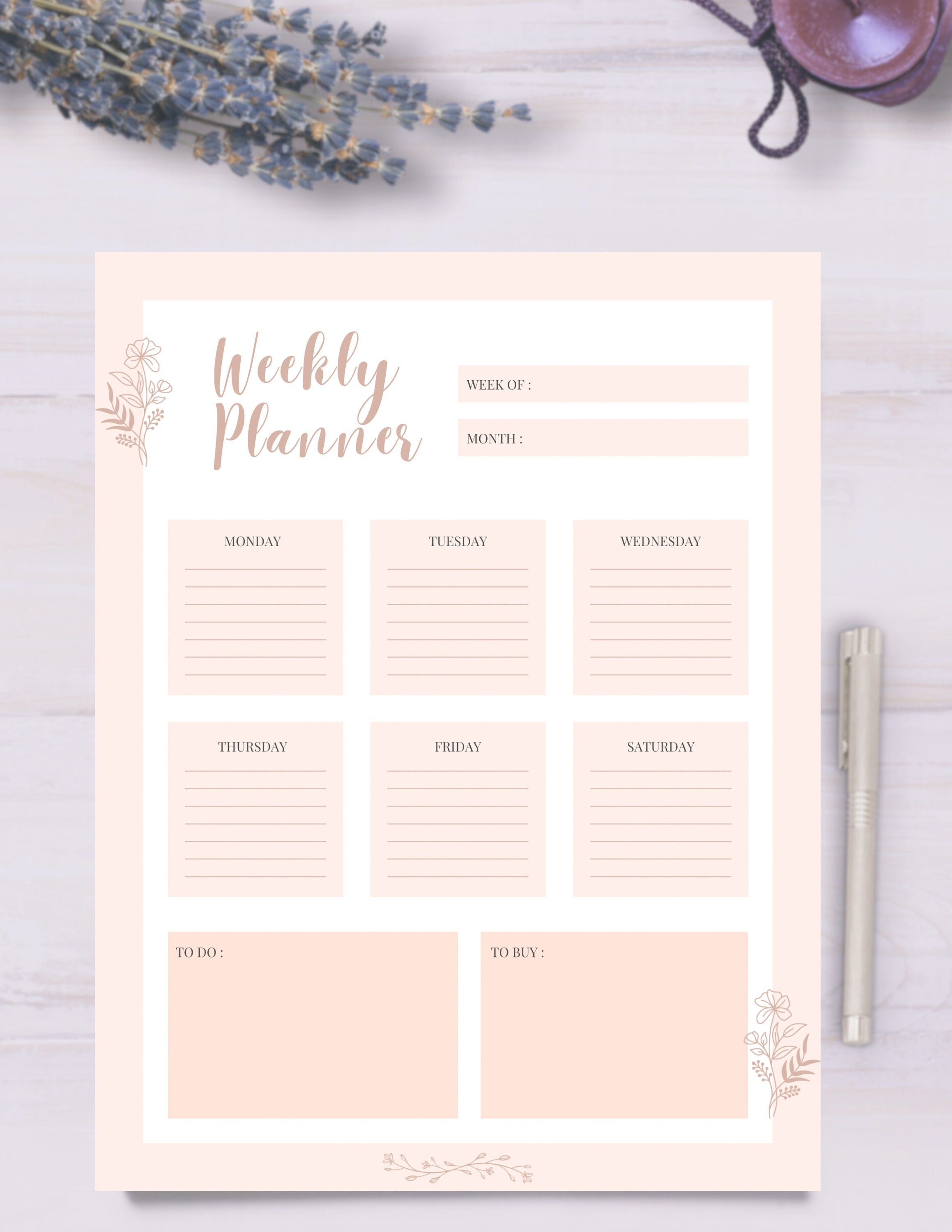 Printable Weekly Planner - Etsy