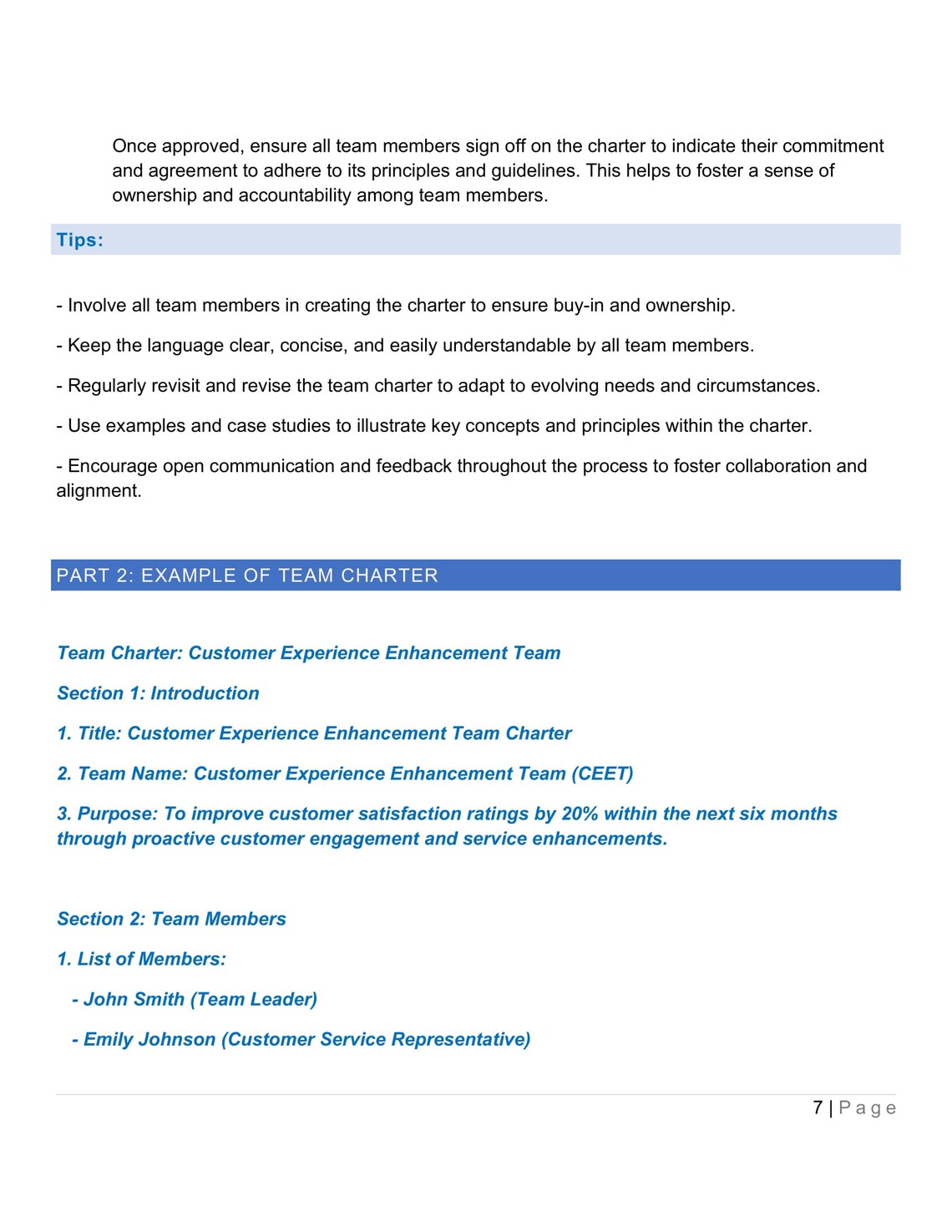 Team Charter Guideline Printable Team Rules Effective Team Strategies