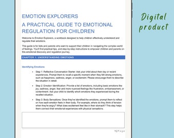 Emotional Regulation for Children| Printable Practical Guide | Emotional Regulation Techniques | Teaching kids emotional self-regulation