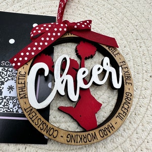 Cheer ornament perfect for cheerleaders, cheerleading coaches, parents