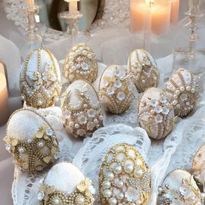 Handmade delightful velvet egg “Butterfly” collection. Elegant Easter eggs. Decorated eggs. Luxury eggs decor. Sofreh aghd eggs. Nowruz eggs