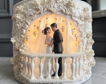 Luxury Wedding Card Box with LED Lights. Handmade Velvet Card Holder. Elegant Wedding Keepsake. Wedding Reception Decor. Wedding card holder