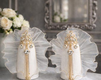 Handcrafted Kaleh Ghand set of 2. New Collection - The Royal Ruff Collar. Luxury Wedding Decor.