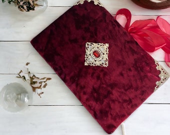 Handmade velvet notebook. Gift for her. Planner. Gift for lovely. Agenda.