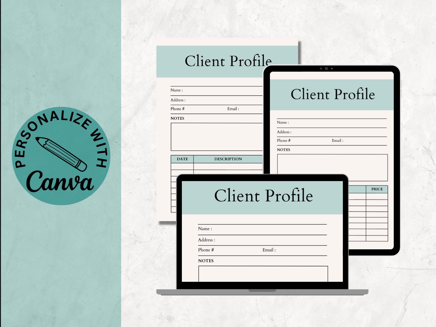 Client Profile Tracker | Business Spreadsheet | Client Consult ...