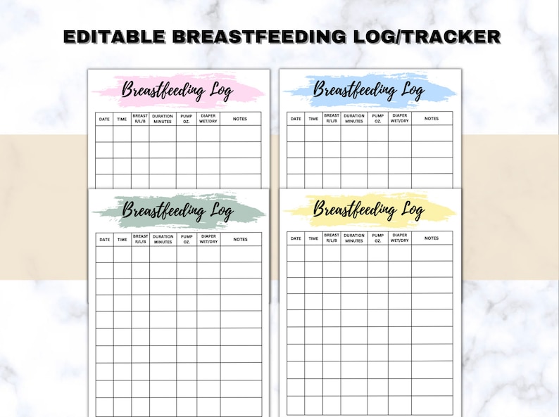 Breastfeeding Log Printable Breastfeeding Tracker Breast Pump Log Breastmilk Log Milk Tracker