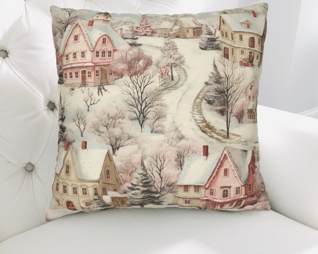 Vintage Christmas Pillow Cover, Vintage Style, Shabby Chic Christmas