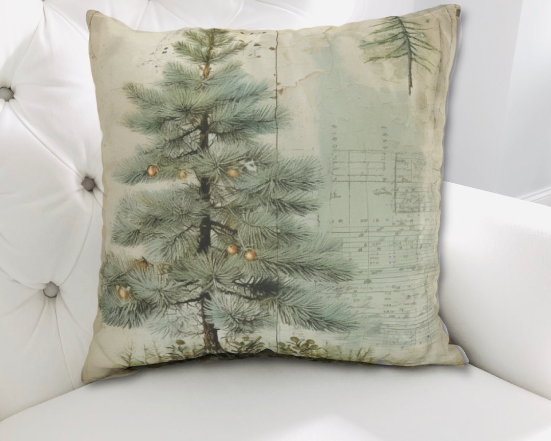Vintage Style, Christmas Pillow Cover, Christmas Tree, Pillow Cover ...