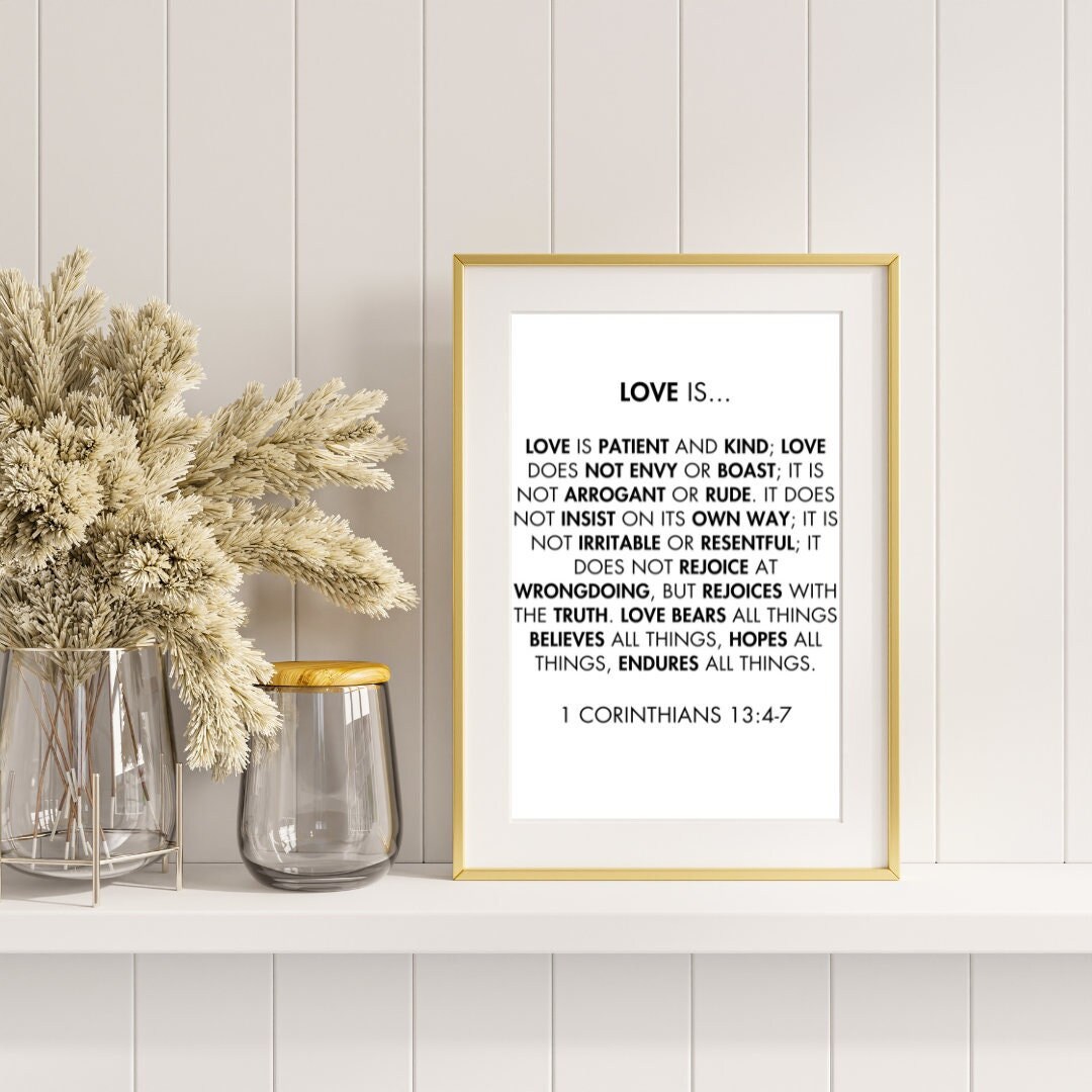 Love is Patient Love is Kind, 1 Corinthians 13:4-7, Bible Verse ...