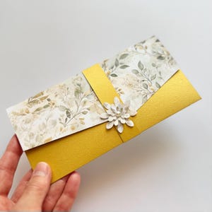 Busta portasoldi con motivo dorato, elegante busta regalo in contanti, portasoldi in foglia d'oro per matrimonio, busta regalo moderna