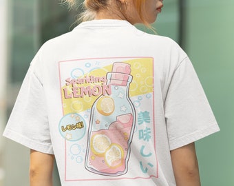 Japanese Streetwear Aesthetic Graphic Pink Lemonade Shirt, Harajuku Shirt, Retro Japanese Clothing, Kanji Shirt, Anime Asian Pop Art