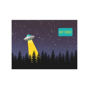 Jeu de cartes postales UFO Alien 30/10/50 pcs - Le cadeau qui rend les choses étranges - Adolescents, adultes, porteurs de chapeaux en aluminium sur Terre.