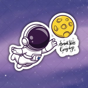 Astronaut Kleine Schritte Die Cut Vinyl Indoor Outdoor Aufkleber für Weltraum Wissenschaft MacBook ThinkPad Laptop Computer Wasserflasche oder Notebook