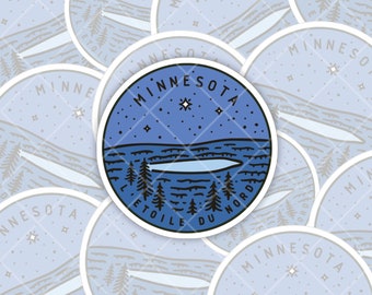 Minnesota State Die Cut Vinyl Indoor Outdoor Sticker Adventure Decor For Your MacBook ThinkPad or Water Bottle - For Travelers and Hikers!