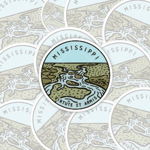 Mississippi State Gestanst vinyl Binnen Buiten Sticker Adventure Decor voor je MacBook ThinkPad-waterfles - voor reizigers en wandelaars!