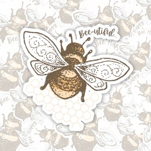 Bee-Utiful Bee gestanst vinyl binnen en buiten sticker voor MacBook ThinkPad | Laptopcomputer | Notitieboek | Waterfles Hydra-fles of dagboek
