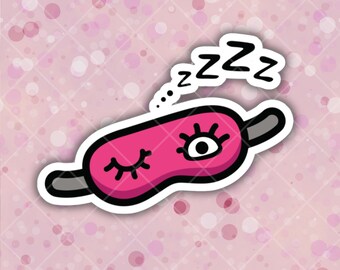 Get Some Zzz&#39;s Sticker: Pink Sleep Mask, Laptop Decal