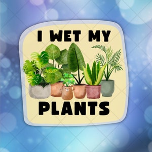 Autocollant rigolo intérieur/extérieur en vinyle découpé avec humour pour plante que j'ai mouillé ma plante pour votre MacBook ThinkPad Ordinateur portable Bouteille d'eau Cahier