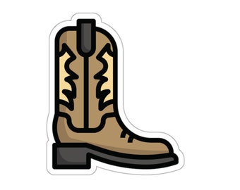 Cowboy Boot Brown With Spur Vinyl indoor/outdoor Sticker - A Cute Sticker For Your MacBook ThinkPad Laptop Computer Water Bottle or Notebook