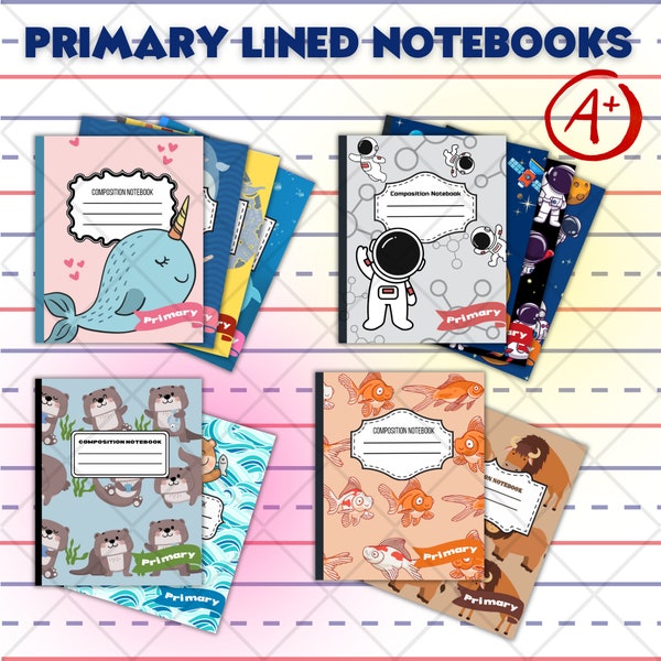 Primary Lined Notebooks Etsy