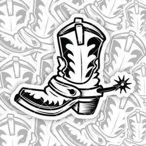 Cowboy Boot Mit Spur Vinyl innen/außen Aufkleber - Ein niedlicher Aufkleber für Ihr MacBook ThinkPad Laptop Computer Wasserflasche oder Notebook