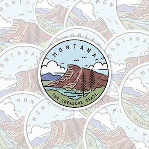 Montana State gestanst vinyl sticker voor binnen en buiten om je MacBook ThinkPad-waterfles of drinkfles te versieren: voor reizigers en wandelaars!