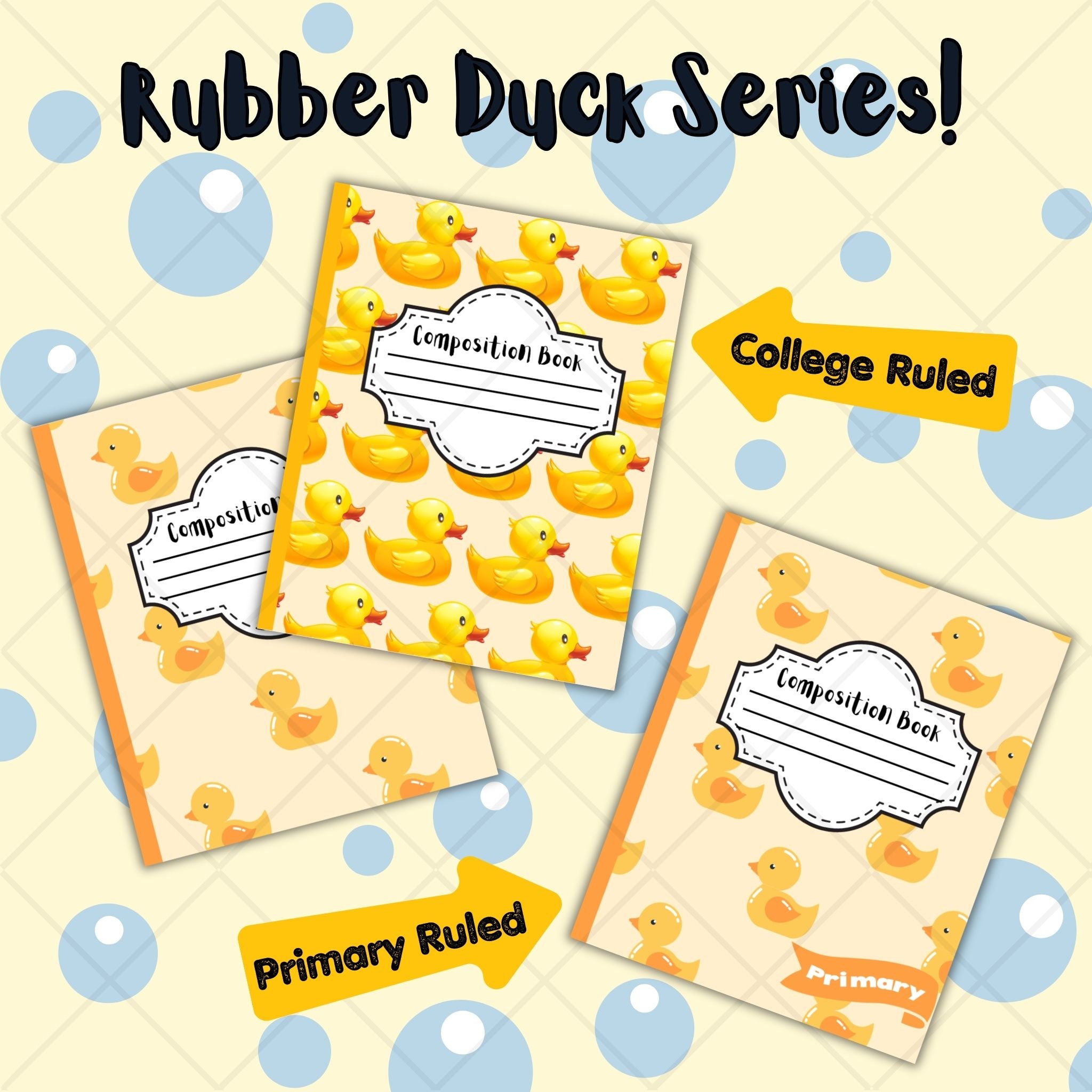 Rubber Duck Themed Composition Notebook for Kids Teens Adults | Cute ...